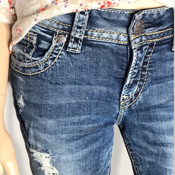 Silver Suki Skinny Ripped Distressed Denim Jeans - Picture 6 of 8